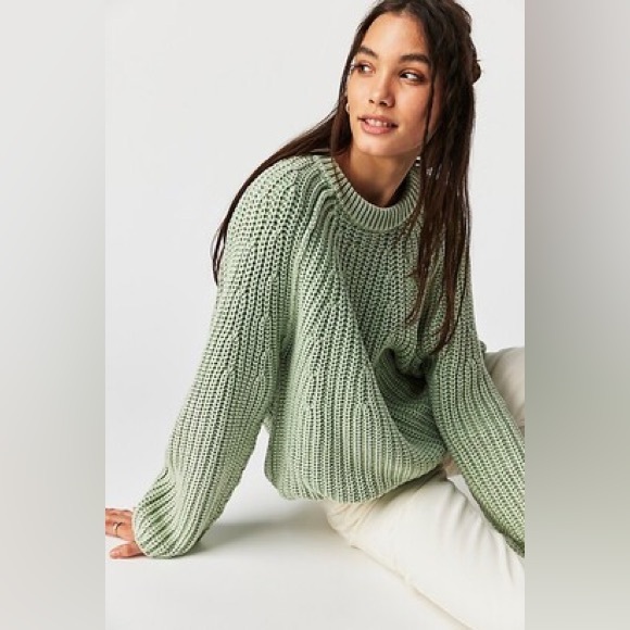 𝓯𝓹 Free People ~ Take Me Home Cotton Sweater in 🍒 Cherry - Picture 10 of 15